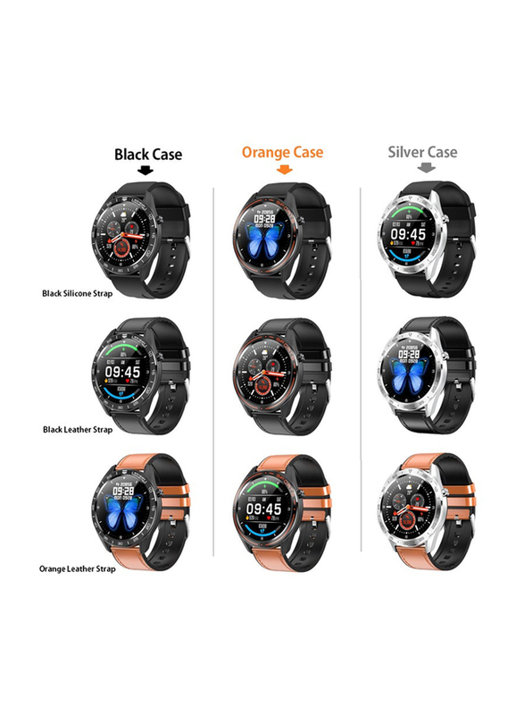 Leather Smartwatch, Orange