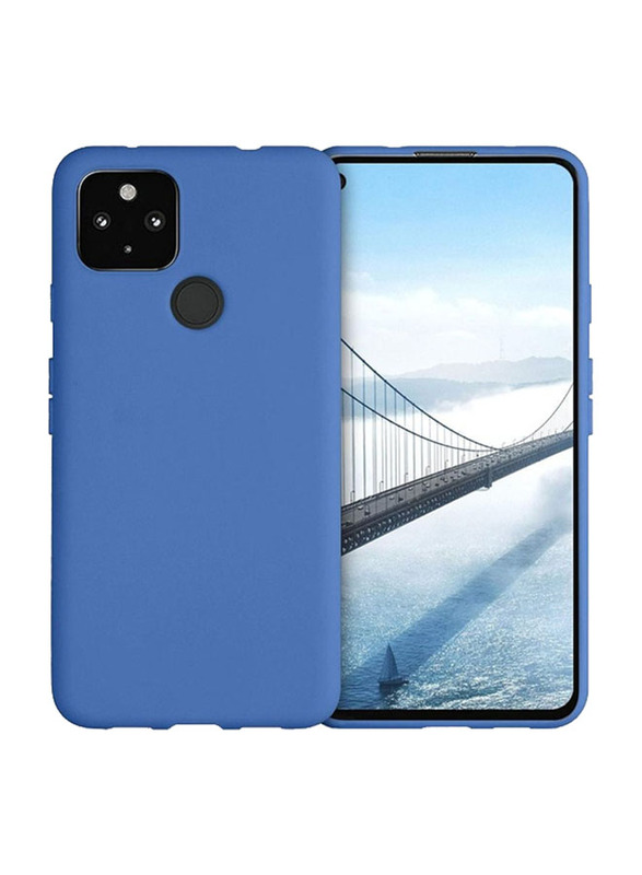 Zoomee Google Pixel 4a 5g Protective Shockproof Soft Liquid Silicone Gel Rubber Bumper Mobile Phone Case Cover, Blue