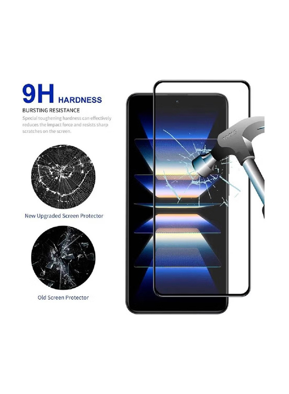 Xiaomi Redmi K60 Pro 9H Tempered Glass Screen Protector, Black/Clear