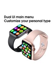 Touch Screen Bluetooth Smartwatch, with Message Reminder, Temperature Measurement, Blood Pressure & Heart Rate Monitor for Android/iOS, White