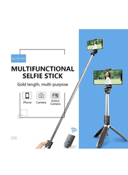 40-inch Portable Aluminium Alloy Selfie Stick Phone Tripod with Wireless Remote Shutter for iPhone/Android/Samsung & Smartphone, Black/Silver