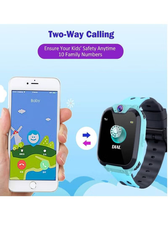Kids Outdoor Sport Smartwatch with Waterproof & Bluetooth, Blue