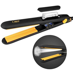 Obest Hair Straightener Ceramic Tourmaline Ionic Flat Iron Steam With Adjustable Temp, Black/Yellow