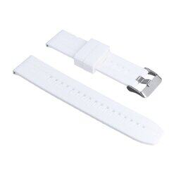 22mm Silicone Quick Release Watch Strap Band with Buckle Soft Breathable Wristband for 22mm Traditional & Smartwatch, White