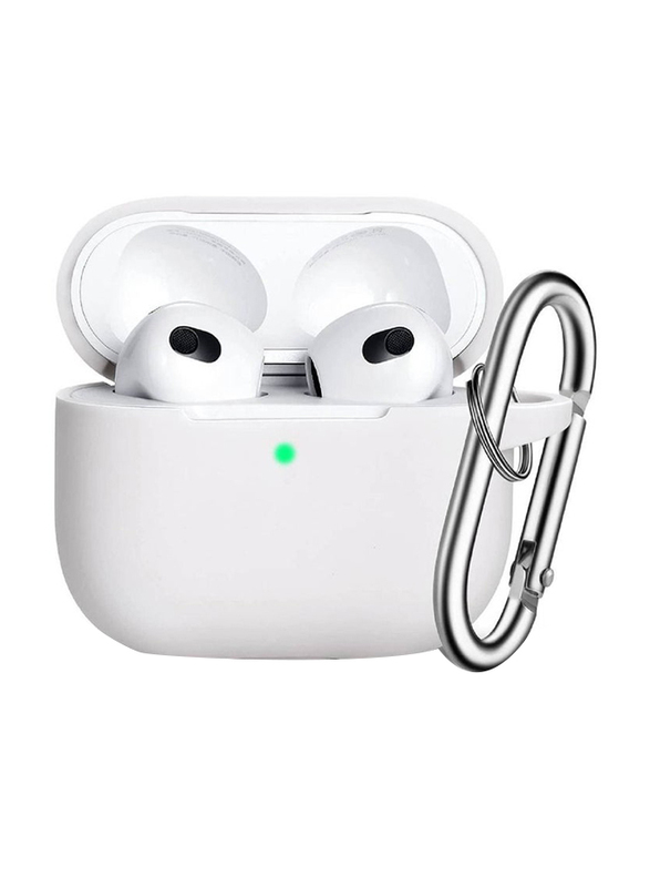 Silicone Protective Case Cover for Apple AirPods 3 3rd Generation, White