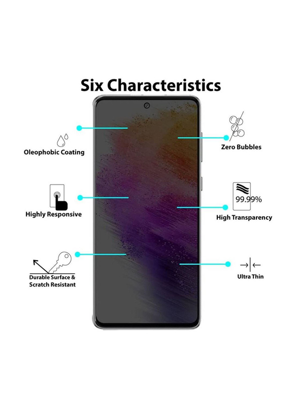 Samsung Galaxy M32 4g Anti Scratch Bubble Free Privacy Tempered Glass Screen Protector, Black