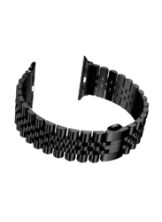 Stainless Steel Solid Metal Bracelet Strap for Apple Watch Series 7/6/5/4/3/2/SE 41mm/40mm/38mm, Black