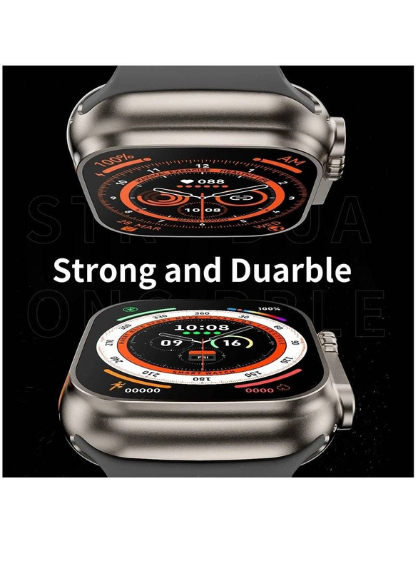 Series 8 49mm Bluetooth Call Wireless Charge Fitness Bracelet Smartwatch, Black