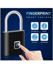 Smart Digital Alarm Smart Biometric Fingerprint Padlock, Black