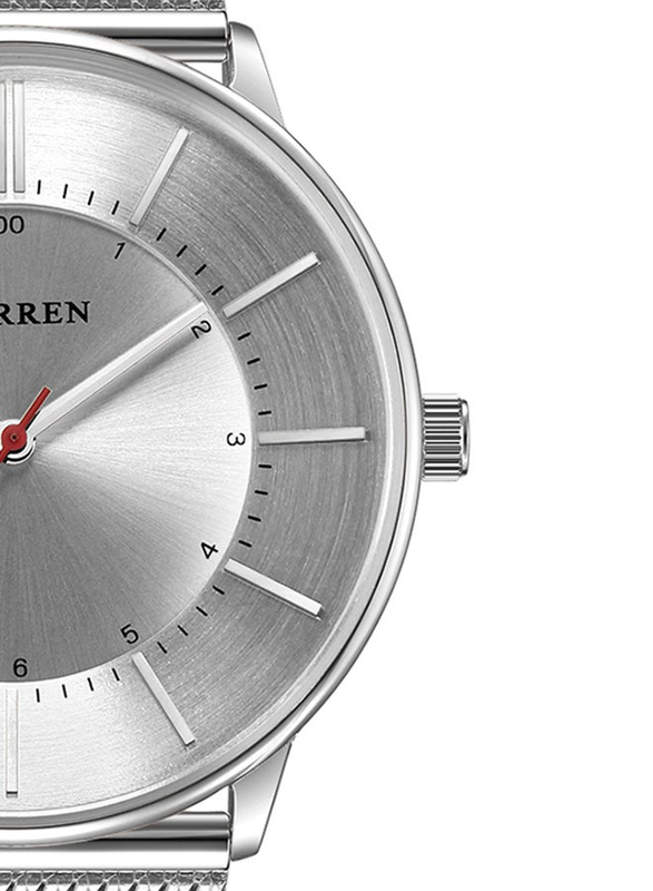 Curren Analog Watch for Men with Stainless Steel Band, Water Resistant, 8303, Silver