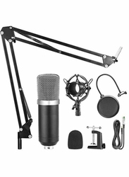 Condenser Microphone With Suspension Scissor Arm Stand & Shock Mount Clamp Kit, 1834700252, Black