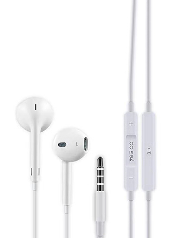 Wired In-Ear 3.5mm Universal Headset Earphone for iPhone And Android Smart Phone, White