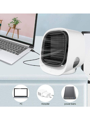 Portable Noiseless Mini Desktop Cooling Fan with 3 Speeds, White