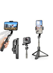 Universal Auto Balance 1-Axis Phone Holder 360° Rotation Stabilizer for Smartphones with Wireless Remote Portable, Grey