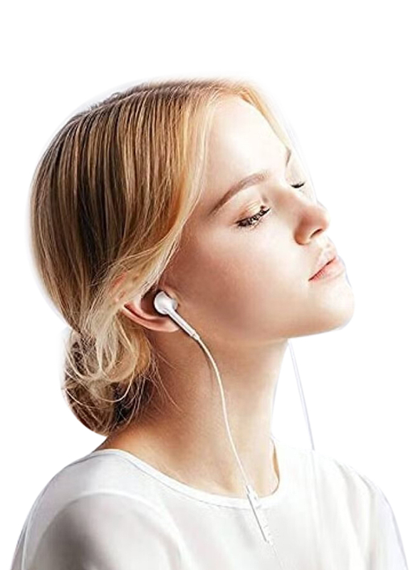 Type-C Headphone Wired Built-in Microphone & Volume Control in-Ear Stereo Headset, White