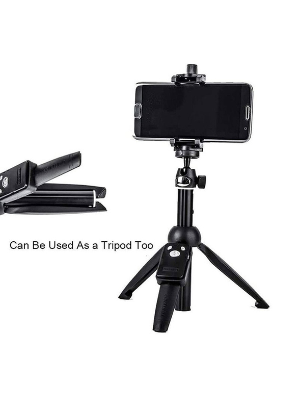 Portable 40-inch Aluminium Alloy Selfie Stick Phone Tripod with Wireless Remote Shutter, Black