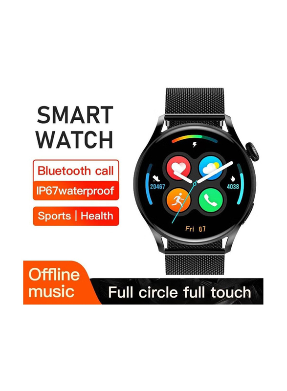 Sports Digital 46mm Bluetooth Smartwatch, Black