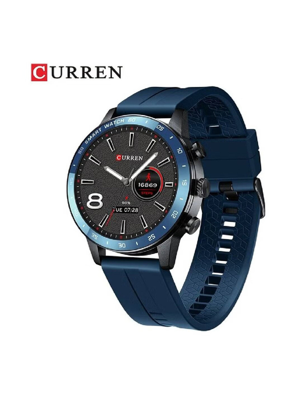 Curren Big Screen Retina HD 1.3-inch Smartwatch with IP68 Waterproof, Blue