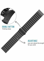 Classic Stainless Steel Smartwatch Strap Band for Samsung Galaxy 46mm, Huawei GT2, Gear S3 Frontier, Classic, Honor Magic 2 & Fossil 22mm Watch, Black