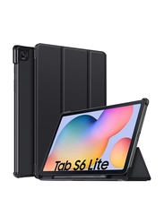 QuickTech Samsung Galaxy Tab S6 Lite 10.4-inch Slim PU Tablet Flip Cover Case, Black