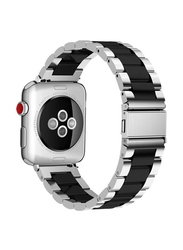 Stainless Steel Watch Strap for Apple Watch 38mm/40mm, Silver/Black