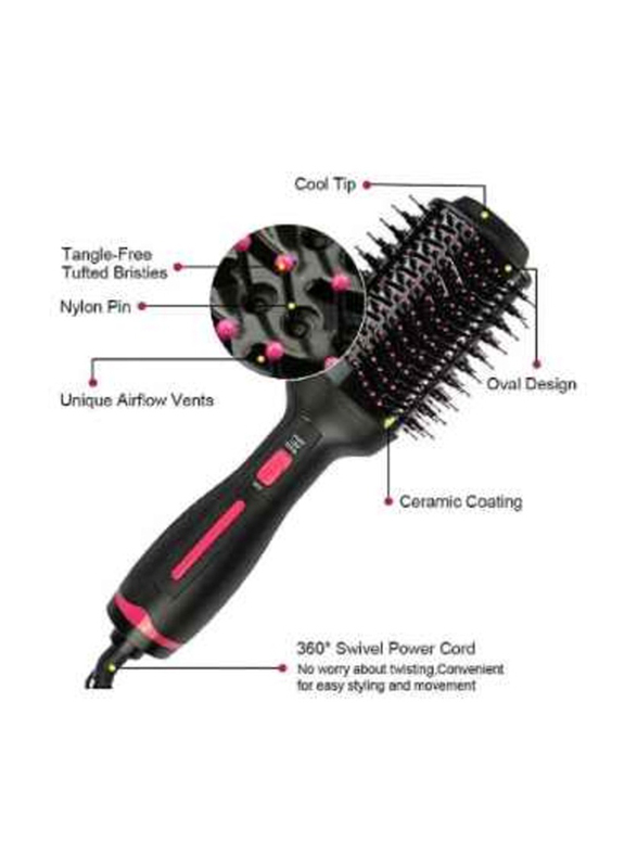 Ceramic Professional Blow Dryer Brush, Black