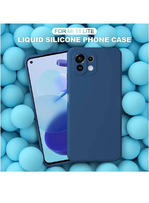 Xiaomi Mi 11 Lite NE 5G / Mi 11 Lite Protective Shockproof Soft Liquid Silicone Mobile Phone Back Case Cover, Blue