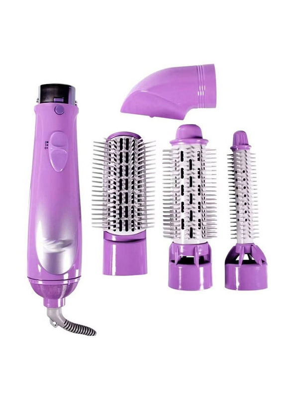 Geepas 4-In-1 New Electric Hair Dryer Styler Blow Brush, Purple