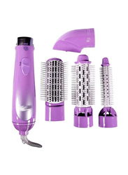 Geepas 4-In-1 New Electric Hair Dryer Styler Blow Brush, Purple