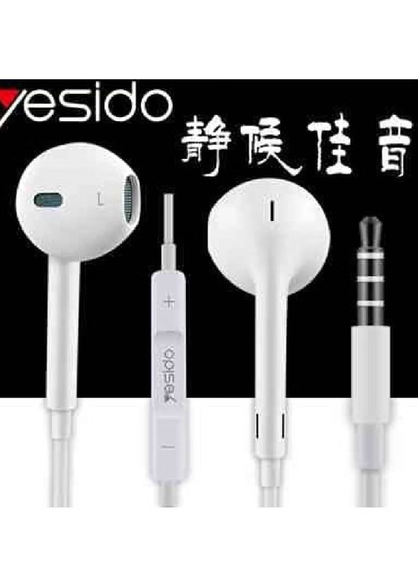 Wired In-Ear 3.5mm Universal Headset Earphone for iPhone And Android Smart Phone, White