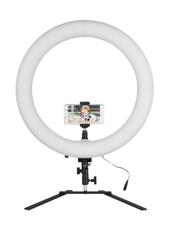 Dimmable Camera LED Photography Ring Light, Black/White