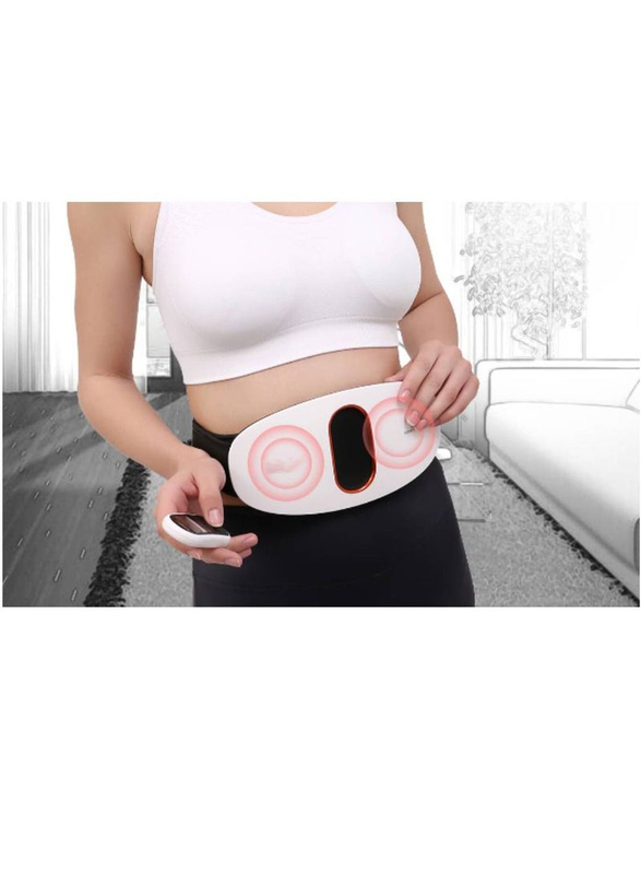 Heated Massage Pad with Adjustable Belt for Pain Relief in Lower Back Lumbar Waist Abdominal Stomach Spine, One Size
