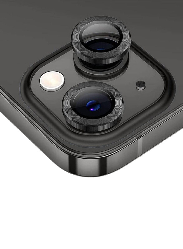 

Generic Apple iPhone 14 Plus 9H Tempered Glass Camera Cover Screen Protector Metal Individual Ring, Black