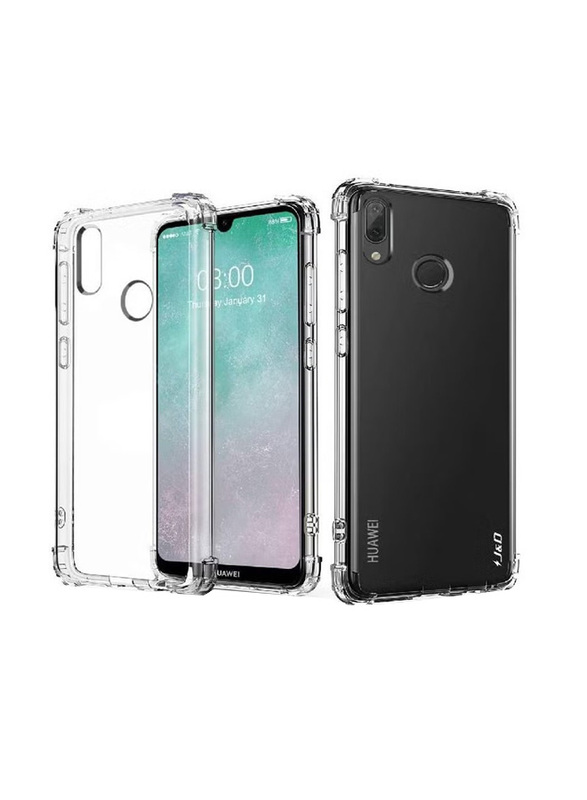 Huawei Y7 2019 Transparent Crystal Shockproof TPU Bumper Cell Mobile Phone Case Cover, Clear