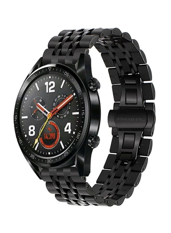 Classic Stainless Steel Smartwatch Strap Band for Huawei Smart Watch GT2/GT/Honor Magic 2, Black