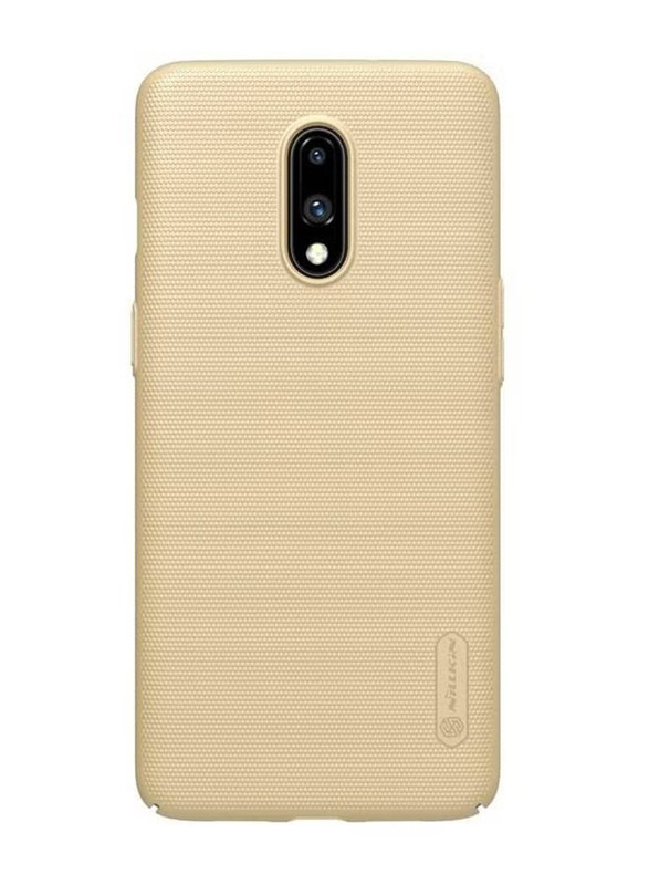 Nillkin OnePlus 7 Super Frosted Shield Hard PC Mobile Phone Back Case Cover, Gold