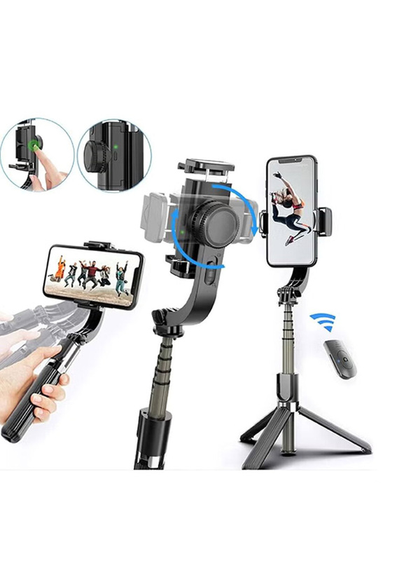 L08 Tripod Selfie Stick Stand for Apple iPhone and Smart Android Mobile, Grey