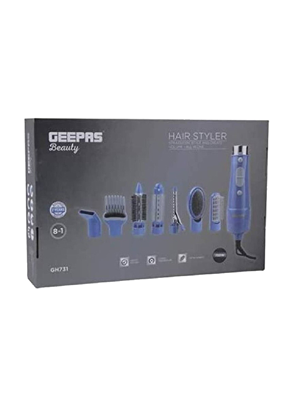 Geepas New Electric 8-in-1 Hair Styler & Blower, Blue