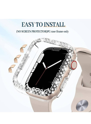 Diamond Apple Watch Cover Guard Shockproof Frame for Apple Watch 45mm, Silver