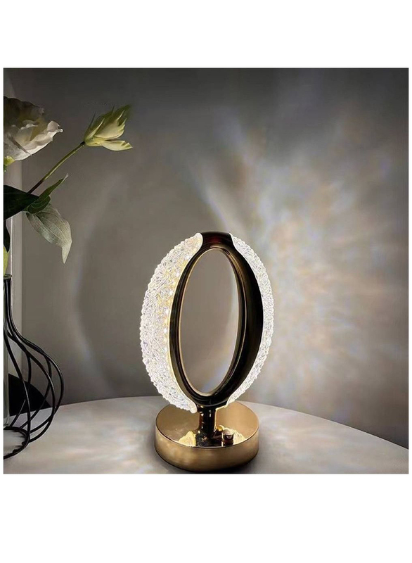 XiuWoo Crystal Diamond Table Lamp, Gold