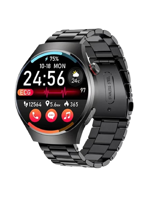 Fitness Monitor Split Screen Smartwatch with Bluetooth Calling and IP68 Waterproof, Black