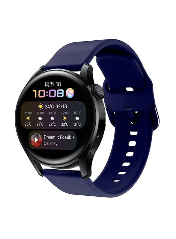 Replacement Soft Silicone Strap for Huawei Watch 3/Huawei Watch 3 Pro, Dark Blue