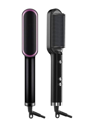 Arabest Hair Straightener Brush With Built In Comb, Black/Pink