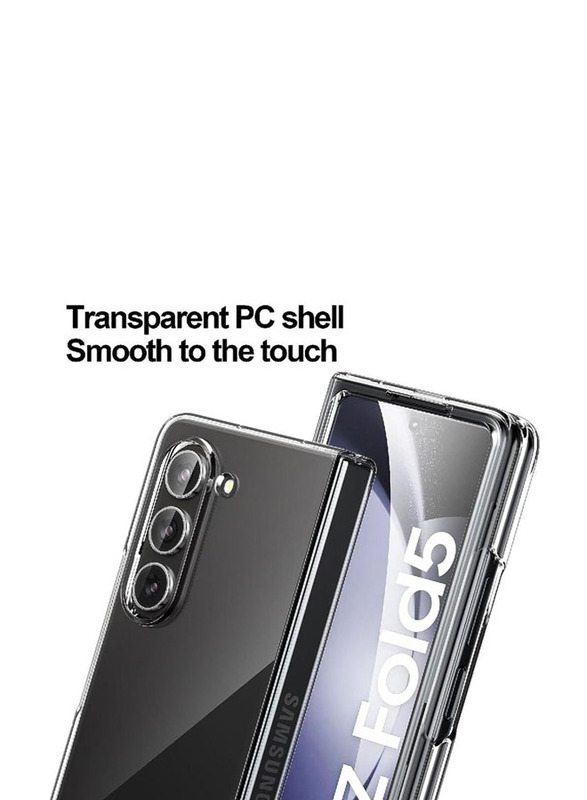 Case Me Samsung Galaxy Z Fold 5 5G Transparent Hard Thin PC Lightweight Protective Mobile Phone Case Cover, Clear