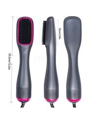3 In 1 Professional Negative Ion Blow Dryer Straightening Hair Brush, Grey