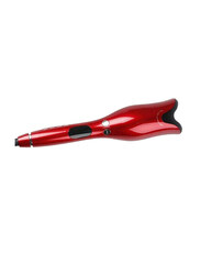 LCD Hair Curler Spin & N Curl Iron Automatic Curling Air Wand Styling, Us Plug, Red