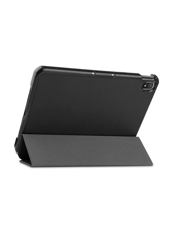 Nokia T20 Slim Protective Premium Leather Flip Ultra-Thin Lightweight Trifold Stand Case Cover, Black