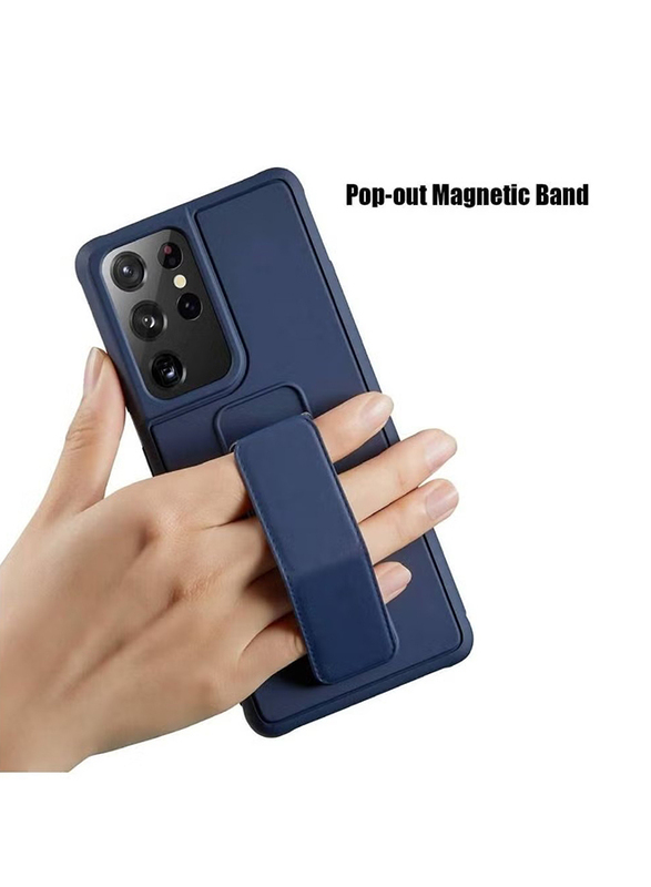 Samsung Galaxy S21 Ultra Magnetic Hand Grip Holder Mobile Phone Case Cover, Blue