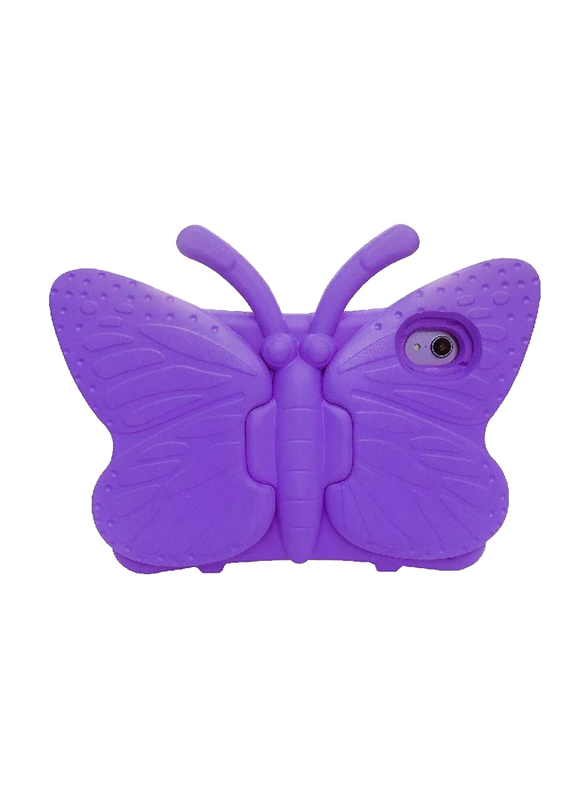 Apple iPad Mini 6th Gen Kids EVA Butterfly Stand Soft Tablet Back Case Cover, Purple