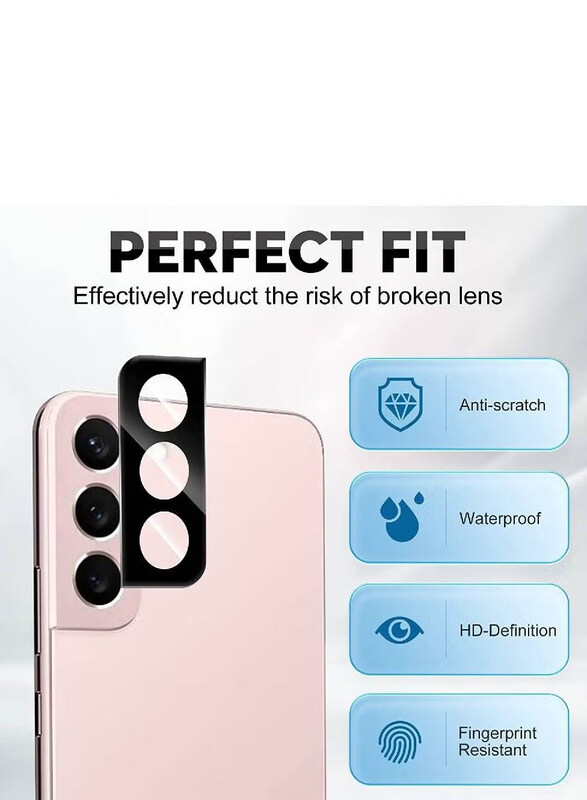 Samsung Galaxy S22 3-Piece Camera Lens Protector, Black